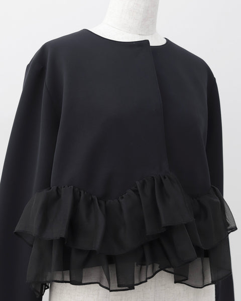 画像をギャラリービューアに読み込む, オーガンジーフリルジャケット(セットアップ可能)【738】