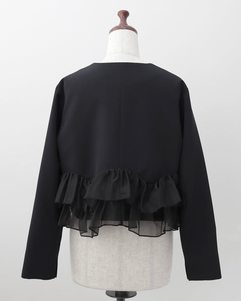 画像をギャラリービューアに読み込む, オーガンジーフリルジャケット(セットアップ可能)【738】