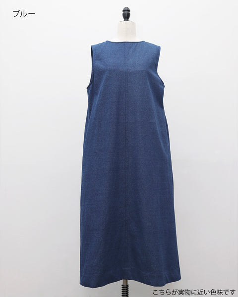 画像をギャラリービューアに読み込む, ノースリーブデニムワンピース【741】