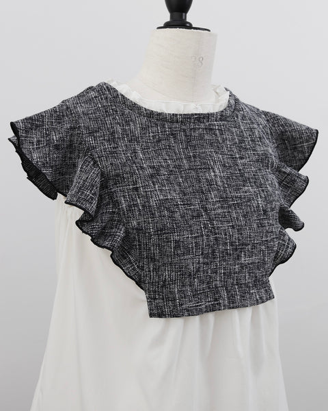 画像をギャラリービューアに読み込む, ツイードドッキングブラウス【763】