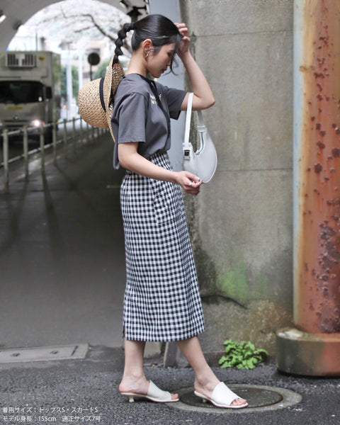 画像をギャラリービューアに読み込む, ギンガムIラインスカート【658】