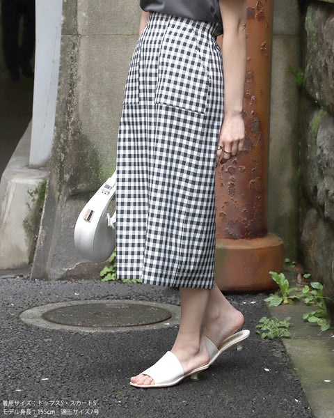 画像をギャラリービューアに読み込む, ギンガムIラインスカート【658】