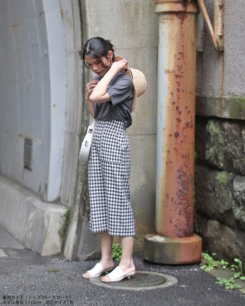 画像をギャラリービューアに読み込む, ギンガムIラインスカート【658】