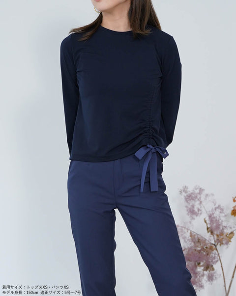 画像をギャラリービューアに読み込む, ドロストリボン綺麗めトップス【323】