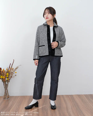 丸襟ツイードジャケット【381】