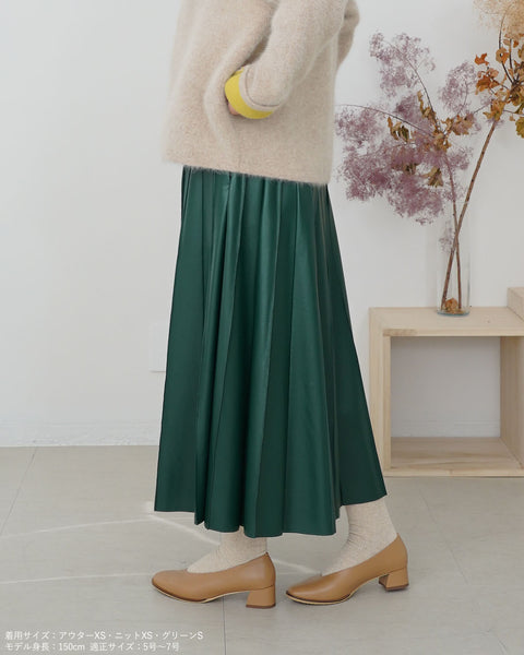 画像をギャラリービューアに読み込む, フェイクレザープリーツライクスカート【361】