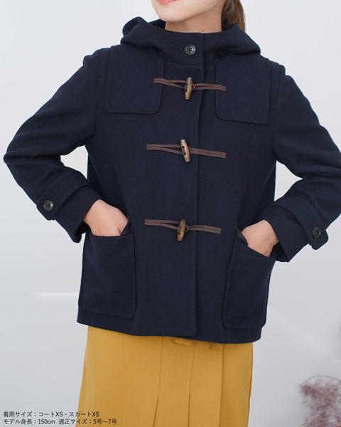 画像をギャラリービューアに読み込む, ウールショートダッフルコート【286】