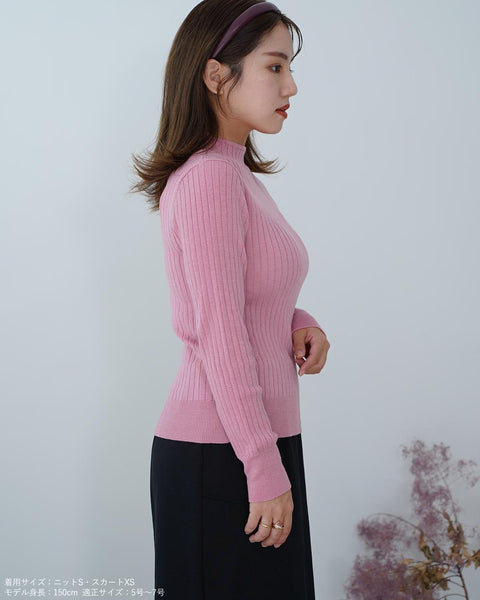 画像をギャラリービューアに読み込む, ワイドリブボトルネックニット【338】