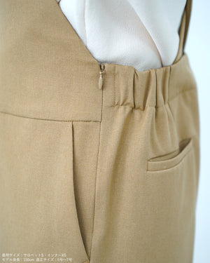 ウォッシャブルクロスサロペットパンツ【410】