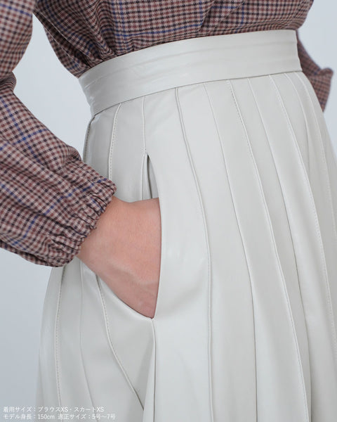 画像をギャラリービューアに読み込む, フェイクレザープリーツライクスカート【361】