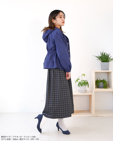 画像をギャラリービューアに読み込む, チェックタックギャザーワンピース【330】