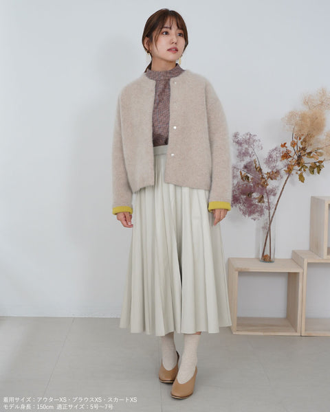 画像をギャラリービューアに読み込む, フェイクレザープリーツライクスカート【361】