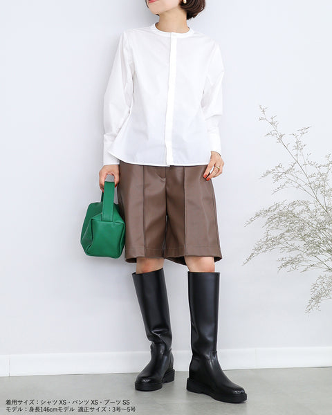 画像をギャラリービューアに読み込む, ベルト付フェイクレザーハーフパンツ【123】