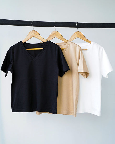 画像をギャラリービューアに読み込む, VネックシルケットTシャツ【294】