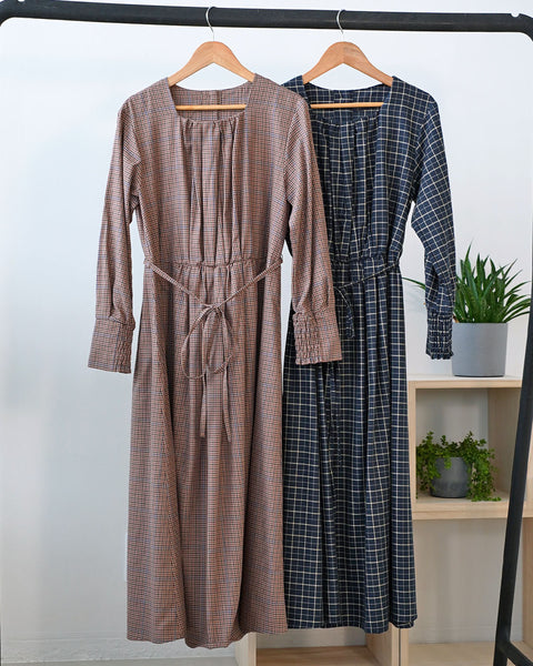 画像をギャラリービューアに読み込む, チェックタックギャザーワンピース【330】