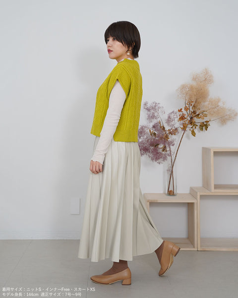 画像をギャラリービューアに読み込む, フェイクレザープリーツライクスカート【361】