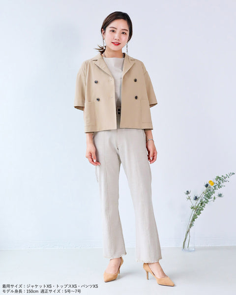 画像をギャラリービューアに読み込む, ハーフスリーブクロップドジャケット【277】