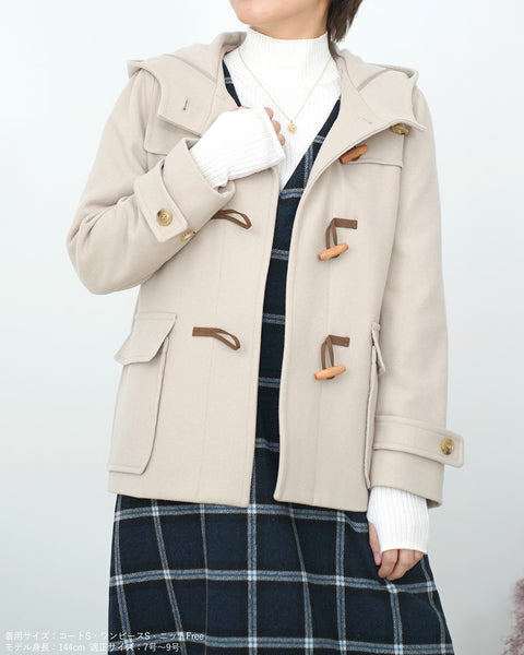 画像をギャラリービューアに読み込む, ウールショートダッフルコート【286】