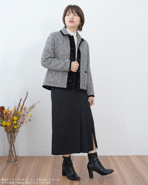 画像をギャラリービューアに読み込む, 丸襟ツイードジャケット【381】