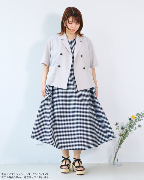 画像をギャラリービューアに読み込む, ハーフスリーブクロップドジャケット【277】