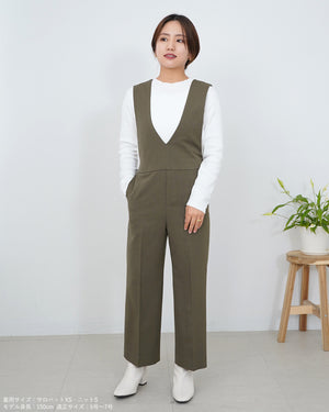 ウォッシャブルクロスサロペットパンツ【410】