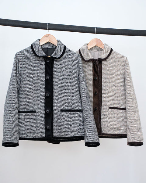 画像をギャラリービューアに読み込む, 丸襟ツイードジャケット【381】