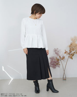 サイドプリーツストレートスカート【324】