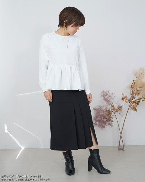 画像をギャラリービューアに読み込む, サイドプリーツストレートスカート【324】