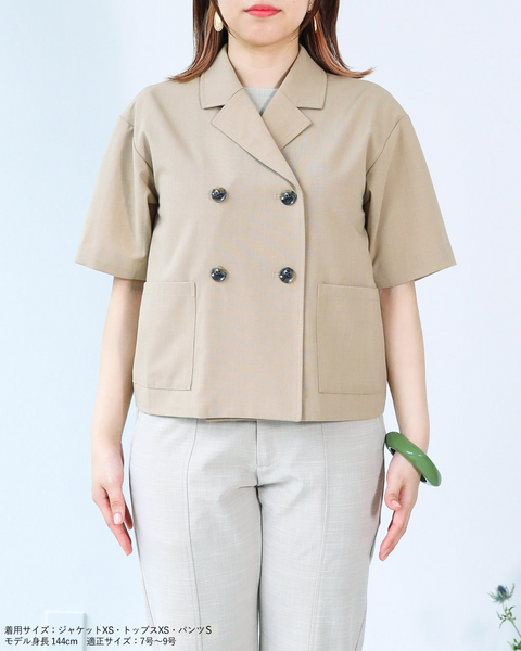 画像をギャラリービューアに読み込む, ハーフスリーブクロップドジャケット【277】