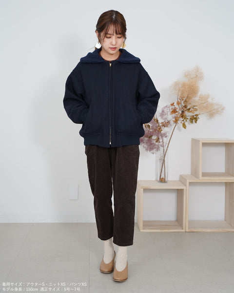 画像をギャラリービューアに読み込む, 2wayニット襟ブルゾン【313】