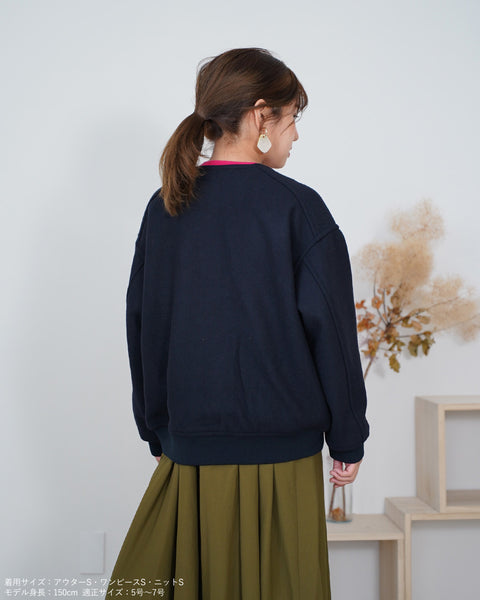 画像をギャラリービューアに読み込む, 2wayニット襟ブルゾン【313】