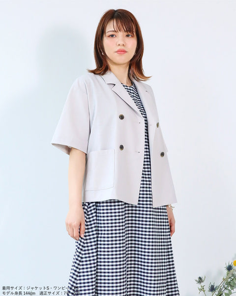 画像をギャラリービューアに読み込む, ハーフスリーブクロップドジャケット【277】