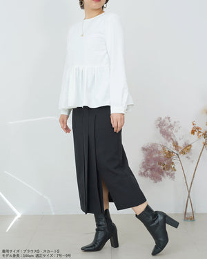 サイドプリーツストレートスカート【324】