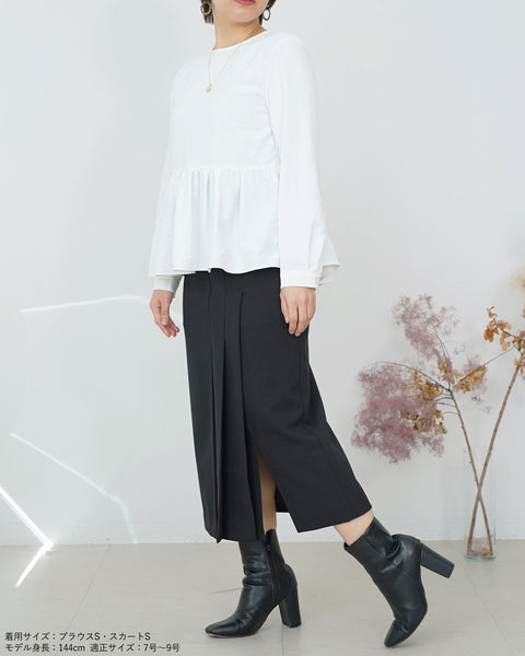 画像をギャラリービューアに読み込む, サイドプリーツストレートスカート【324】