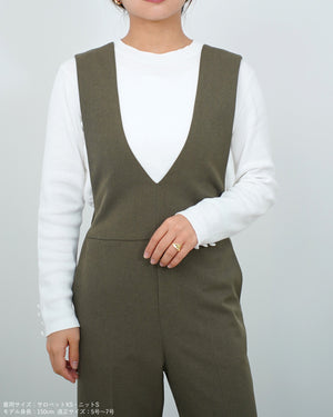 ウォッシャブルクロスサロペットパンツ【410】