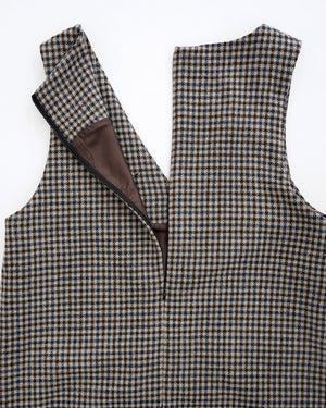 チェックVネックジャンパースカート【379】