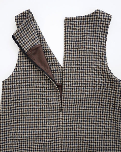 画像をギャラリービューアに読み込む, チェックVネックジャンパースカート【379】