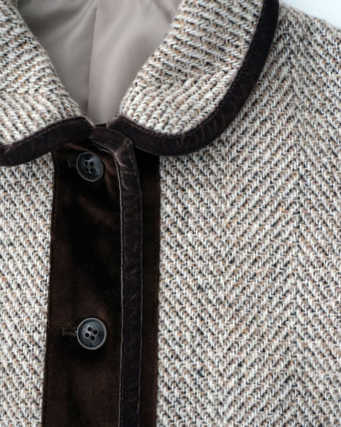 画像をギャラリービューアに読み込む, 丸襟ツイードジャケット【381】