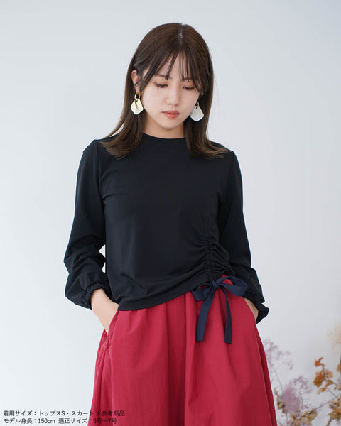 画像をギャラリービューアに読み込む, ドロストリボン綺麗めトップス【323】