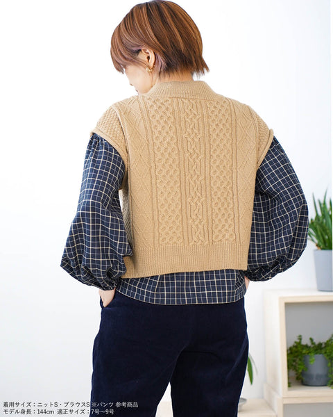 画像をギャラリービューアに読み込む, 柄あみニットベスト【342】