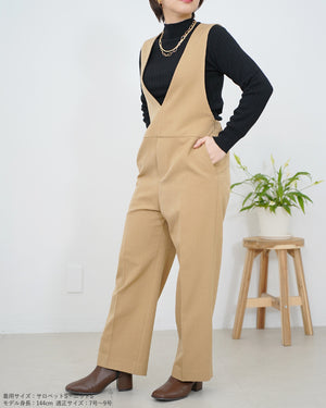 ウォッシャブルクロスサロペットパンツ【410】