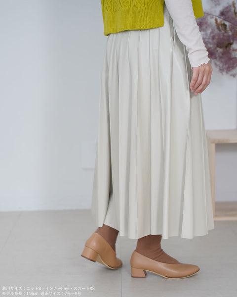 画像をギャラリービューアに読み込む, フェイクレザープリーツライクスカート【361】