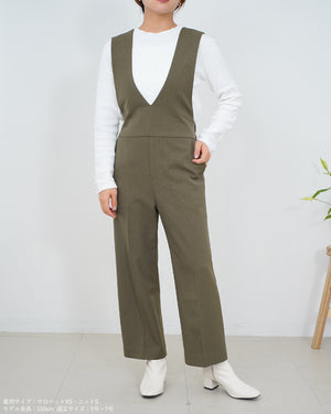 ウォッシャブルクロスサロペットパンツ【410】