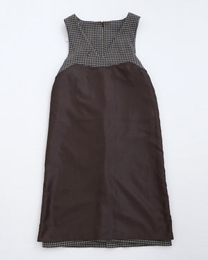 チェックVネックジャンパースカート【379】