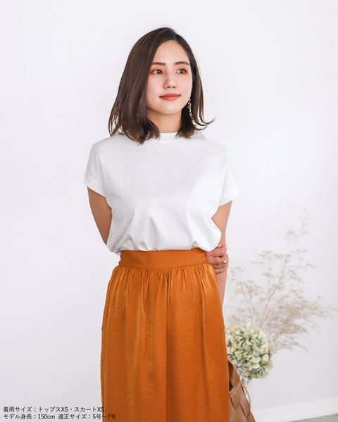 画像をギャラリービューアに読み込む, ドライタッチフレンチスリーブコットンTシャツ【239】