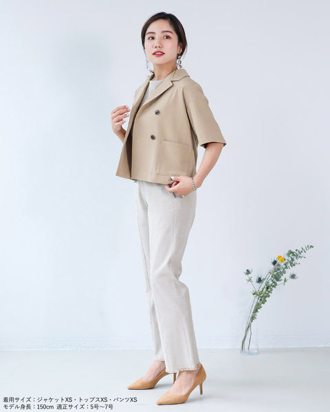 画像をギャラリービューアに読み込む, ハーフスリーブクロップドジャケット【277】