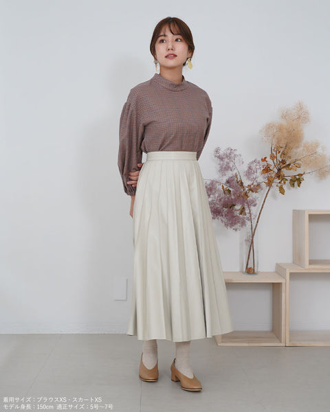 画像をギャラリービューアに読み込む, フェイクレザープリーツライクスカート【361】