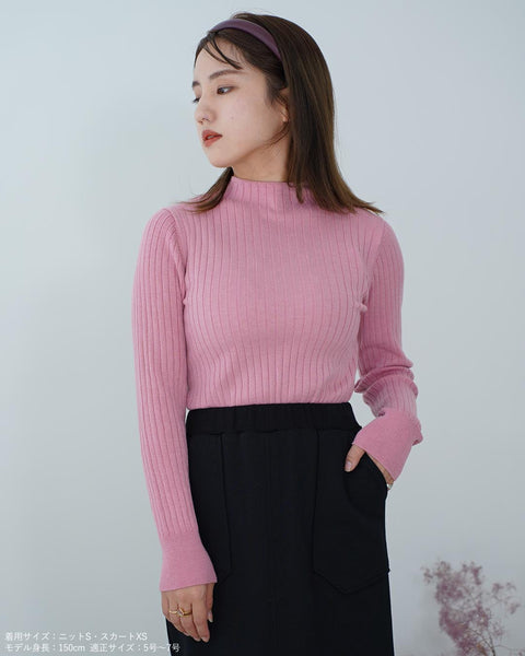 画像をギャラリービューアに読み込む, ワイドリブボトルネックニット【338】