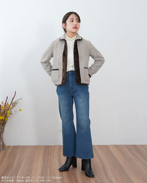 丸襟ツイードジャケット【381】