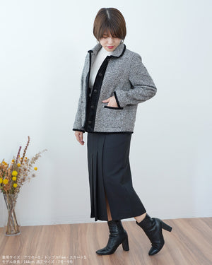 丸襟ツイードジャケット【381】